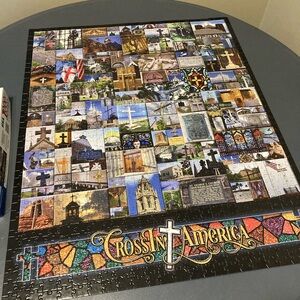 White Mountain Cross In America 1000 Piece Jigsaw Puzzle Missing One Religious